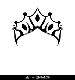 La couronne des Princes tiara ou Le logo du diadem royal. Logo inspiration. Illustration Du Vecteur De Modèle. Isolé Sur Fond Blanc Illustration de Vecteur