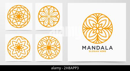 Définir le logo Mandala décoratif Illustration de Vecteur