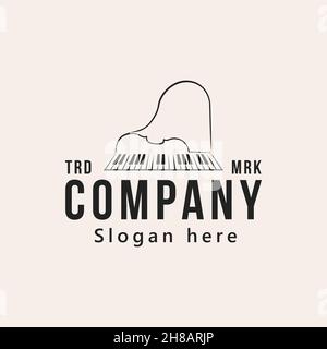 Logo Grand Piano Key. Illustration vectorielle. Illustration de Vecteur