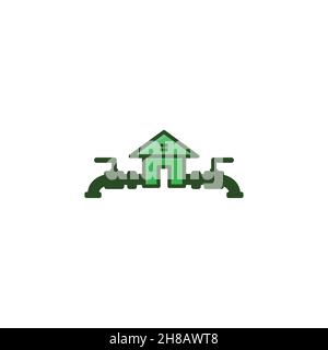 Idées de logo de plomberie de maison.Logo inspiration.Illustration du vecteur de modèle.Isolé sur fond blanc Illustration de Vecteur