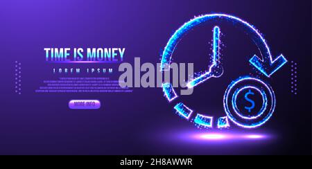 le temps, c'est de l'argent, peu de polyfilaires Illustration de Vecteur