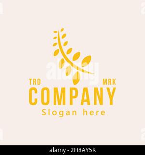 Modèle vectoriel du logo de l'agriculture du riz au blé, illustration vectorielle Illustration de Vecteur