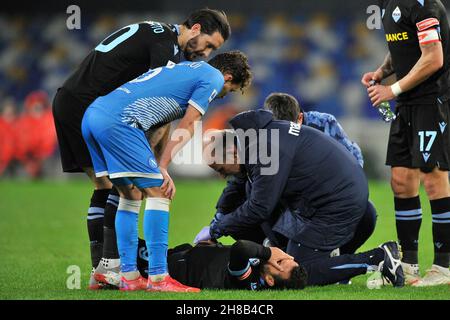 Naples, Italie.28 novembre 2021.Pedro joueur de Lazio, pendant le match de la série italienne Un championnat entre Napoli vs Lazio, résultat final Napoli 4, Lazio 0, match joué au stade Diego Armando Maradona à Naples.Naples, Italie, 28 novembre 2021.(Photo par Vincenzo Izzo/Sipa USA) crédit: SIPA USA/Alay Live News Banque D'Images