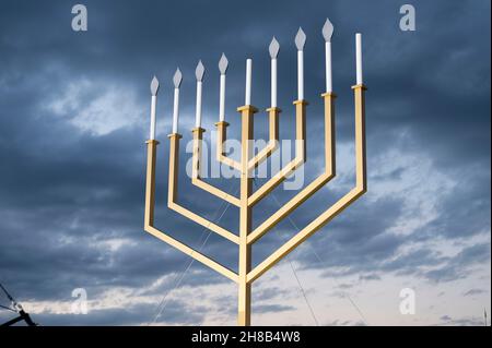 Washington, DC, États-Unis.28 novembre 2021.28 novembre 2021 - Washington, DC, États-Unis : la Menorah nationale.(Image de crédit : © Michael Brochstein/ZUMA Press Wire) Banque D'Images