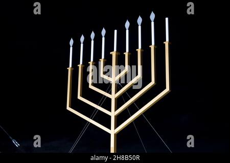 Washington, DC, États-Unis.28 novembre 2021.28 novembre 2021 - Washington, DC, États-Unis : la Menorah nationale.(Image de crédit : © Michael Brochstein/ZUMA Press Wire) Banque D'Images