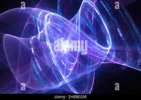Projection laser brillante colorée, illustration fractale abstraite générée par ordinateur, rendu 3D Banque D'Images