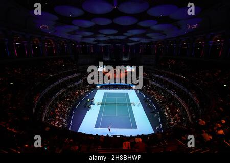 Une vue générale du jeu lors du ATP Champions Tour 2021 qui s'est tenu au Royal Albert Hall, Londres.Date de la photo: Dimanche 28 novembre 2021. Banque D'Images