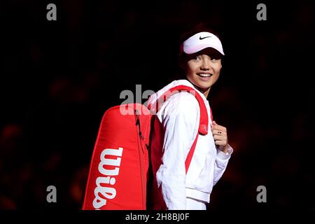 Emma Raducanu en Grande-Bretagne lors du ATP Champions Tour 2021 qui s'est tenu au Royal Albert Hall, Londres.Date de la photo: Dimanche 28 novembre 2021. Banque D'Images