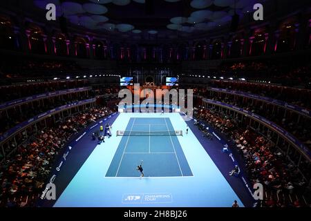 Une vue générale du jeu lors du ATP Champions Tour 2021 qui s'est tenu au Royal Albert Hall, Londres.Date de la photo: Dimanche 28 novembre 2021. Banque D'Images