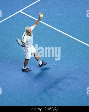 Mansour Bahrami lors du ATP Champions Tour 2021 qui s'est tenu au Royal Albert Hall, Londres.Date de la photo: Dimanche 28 novembre 2021. Banque D'Images