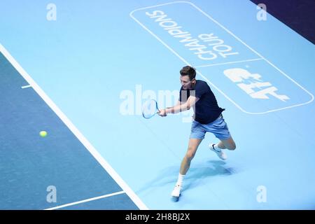 Une vue générale du jeu lors du ATP Champions Tour 2021 qui s'est tenu au Royal Albert Hall, Londres.Date de la photo: Dimanche 28 novembre 2021. Banque D'Images