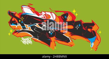 Résumé urbain Graffiti Street Art style Word laisse lettrage Vector Illustration Art Illustration de Vecteur