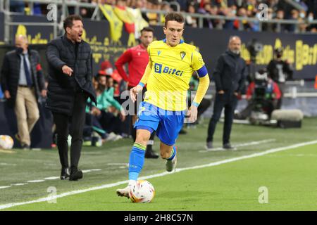 Salvi de Cadix CF pendant le match de la Liga Santader entre Cadix CF et tletico de Madrid à Nuevo Mirandilla à Cadix, Espagne, le 28 novembre 2021.(Crédit: Jose Luis Contreras) Banque D'Images