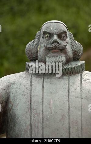 Statue à Sandnessjoen, Petter Dass, Norvège, Sandnessjoen Banque D'Images