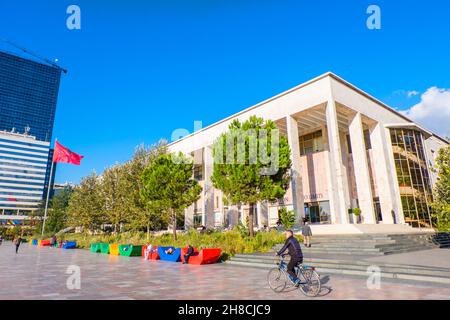 Sheshi Skanderbeg, Sheshi Skenderbej, Tirana, Albanie Banque D'Images