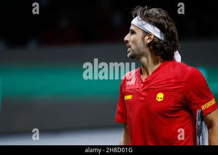 Feliciano Lopez d'Espagne pendant la coupe Davis 2021, Groupe A match de tennis entre l'Espagne et la Russie le 28 novembre 2021 à Madrid Arena, Espagne - photo: Oscar Barroso/DPPI/LiveMedia Banque D'Images