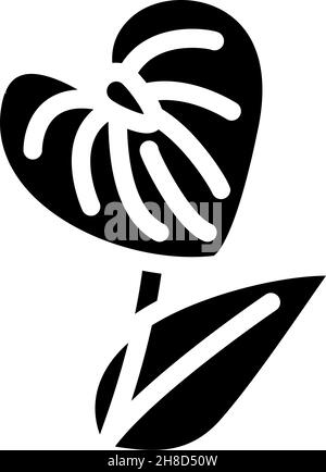 illustration vectorielle d'icône de glyphe de fleur d'anthurium Illustration de Vecteur