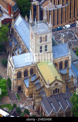 Vue aérienne de la cathédrale de Southwark à Londres, Royaume-Uni.Sites touristiques de Londres. Banque D'Images