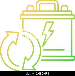 Icône de vecteur linéaire gradient de batteries au plomb recyclables Illustration de Vecteur