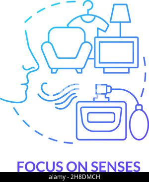 Icône de concept de marketing sensoriel Illustration de Vecteur
