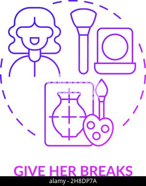 Donnez son icône de concept de dégradé violet Breaks Illustration de Vecteur