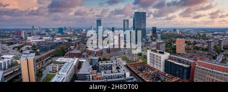 Vue aérienne de l'église St Ann à Manchester, Royaume-Uni. Banque D'Images