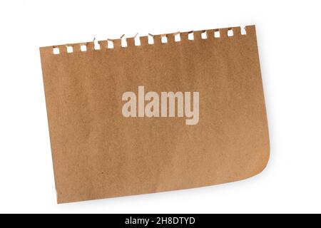 Texture papier Kraft.Feuille de papier brun déchirée vintage.Copier l'espace Banque D'Images