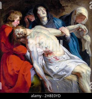 L'entombment de Peter Paul Rubens (1577-1640), huile sur toile, c.1612 Banque D'Images