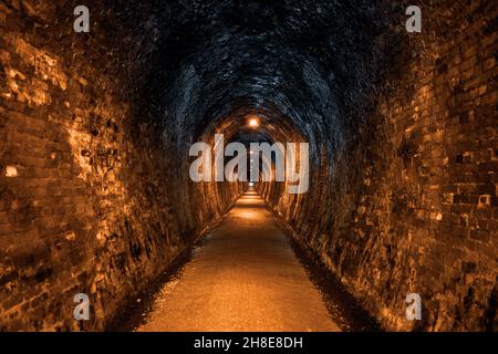 Ancien tunnel minier à la gorge de Karangahake en Nouvelle-Zélande Banque D'Images