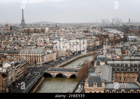 Panorama de Paris de notre-Dame, France Banque D'Images