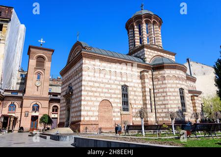 Bucarest, Roumanie, 27 mars 2021 : bâtiment historique principal de l'église Saint-Anton de Buna Vestyre (Biserica Buna Vestyre SF Anton) près de Curtea Veche (Old Co Banque D'Images