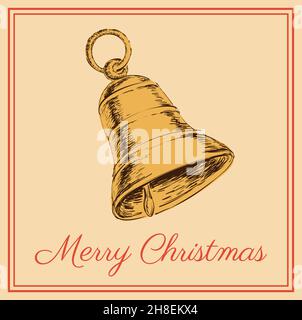Cloche de décoration de Noël.Cloche de Noël.Joyeuses fêtes. Illustration de Vecteur