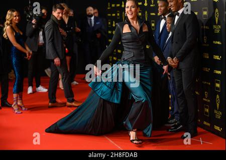 Sandy Heribert assiste à la cérémonie du ballon d'Or qui s'est tenue au Théâtre du Châtelet le 29 novembre 2021 à Paris, France.Photo de Laurent Zabulon/ABACAPRESS.COM Banque D'Images