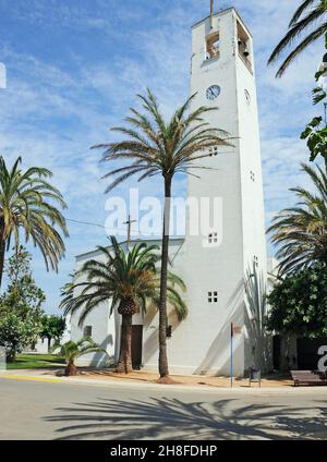 Église de Poblenou del Delta dans la région de Baix Ebre, province de Tarragone, Catalogne, Espagne Banque D'Images