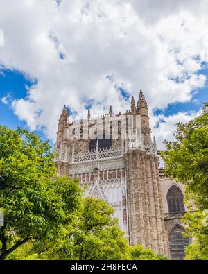 Cathédrale de Séville, Espagne.La plus grande église gothique du monde. Banque D'Images