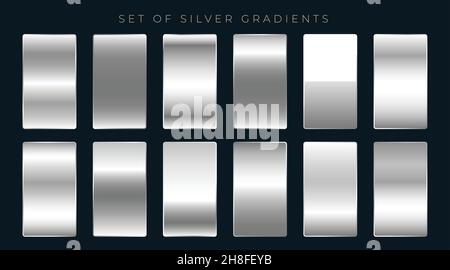 Définir des gradients d'argent ou de platine Illustration de Vecteur