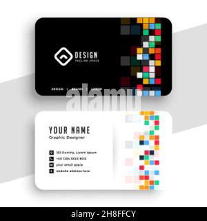 carte de visite moderne en mosaïque de style pixel Illustration de Vecteur