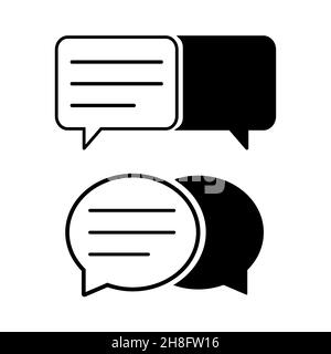 Icônes bulle de discussion et de parole définies sur fond blanc.Vecteur Illustration de Vecteur