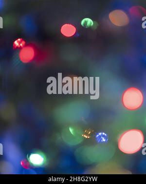 Texture ou arrière-plan, lumières de la ville, bokeh de Noël Banque D'Images