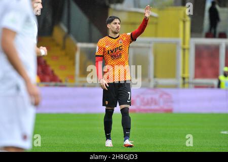 Salvatore Elia joueur de Benevento, pendant le match de la Serie italienne Un championnat entre Benevento vs Reggina, résultat final Benevento 4, Reggi Banque D'Images