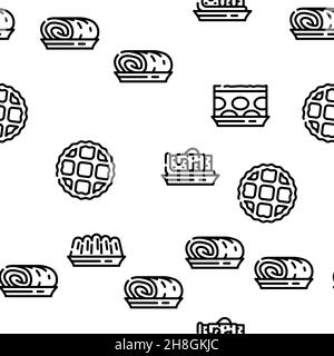 Dessert Delicious Food Vector Seamless Pattern Illustration de Vecteur