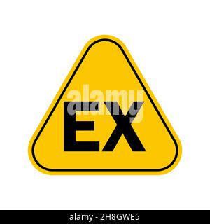 Panneau d'avertissement de danger d'atmosphère explosive, symbole d'avertissement triangle jaune, isolé sur fond blanc, icône de vecteur Illustration de Vecteur