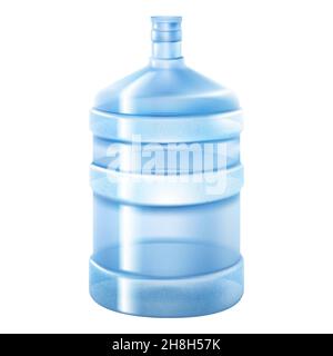 Grande bouteille d'eau en plastique isolée sur fond blanc, vecteur 3D réaliste Illustration de Vecteur