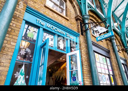 Extérieur de la boutique Moomin à Covent Garden Market, Londres, Royaume-Uni Banque D'Images