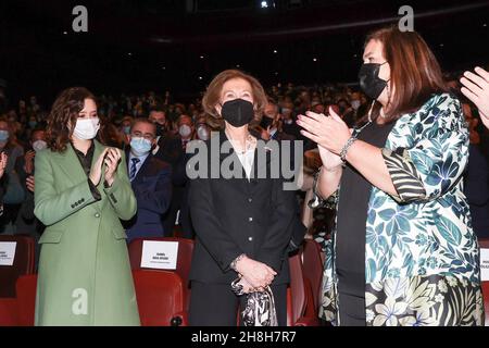 Madrid, Espagne.30 novembre 2021.Reine espagnole Sofia assister à 40 años trabajando por y con las victimas del terrorismo événement pendant 40 anniversaire AVT: Asociacion de Victimas del Terrorismo à Madrid le mardi 30 novembre 2021.Credit: CORMON PRESSE/Alamy Live News Banque D'Images