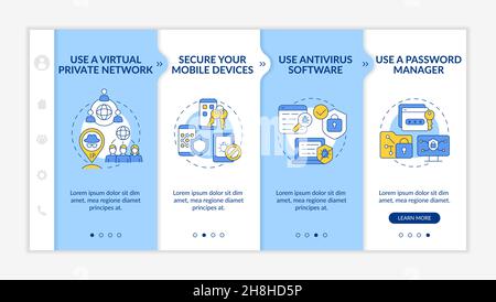 Modèle de vecteur d'intégration des conseils de sécurité pour la navigation sur Internet Illustration de Vecteur