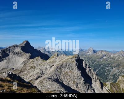 Vue du Biberkof aux Alpes Banque D'Images