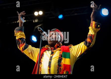 stockholm suède - 1 - 2012 août - le chanteur jamaïcain de reggae jimmy Cliff au parc d'attractions Grona Lunds dans la ville de stockholm - suède Banque D'Images