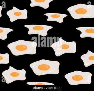 Illustration vectorielle des œufs frits à motif continu eps Illustration de Vecteur