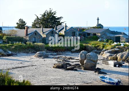 France, Manche, Iles Chausey, hameau de Blainvillais Banque D'Images